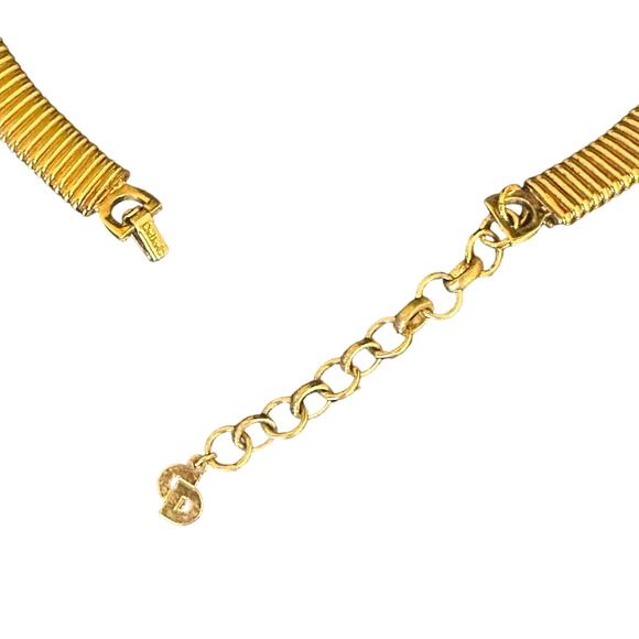 Vintage Christian Dior 1980s Omega Choker. Featuring Faux Pearl Focal Piece. - Picture 10 of 13